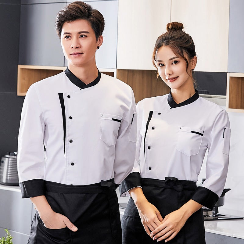 Chef'S Work Clothes Men'S Kitchen Restaurant Women'S Baking Cake Catering El Chef'S Clothes Long Sleeve Formulation - Image 2
